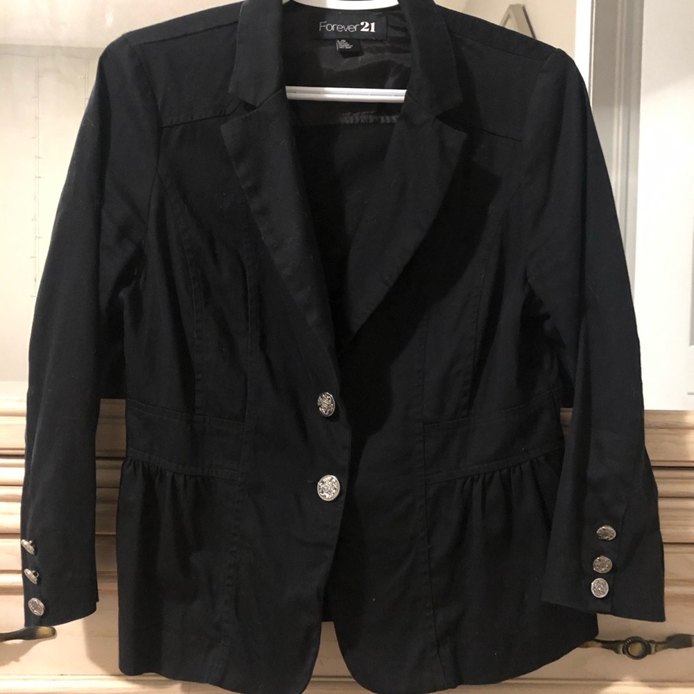 Forever 21 Black Blazer 3/4 sleeve